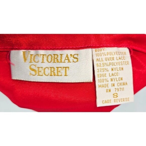 VTG Victorias Secret Lingerie Sz S 2 4 Red Teddy Lace Strappy Lined Sexy Elegant - Picture 11 of 13